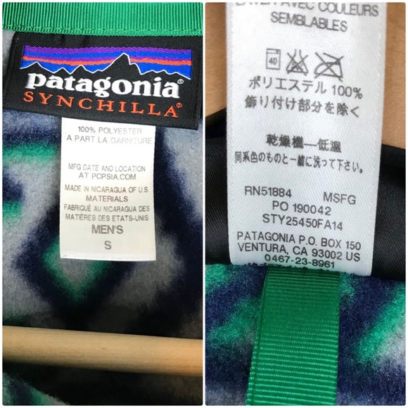 Patagonia 2014 Snap-T Synchilla Tribal Montana Siete Feather Grey Men’s Small - Picture 11 of 11